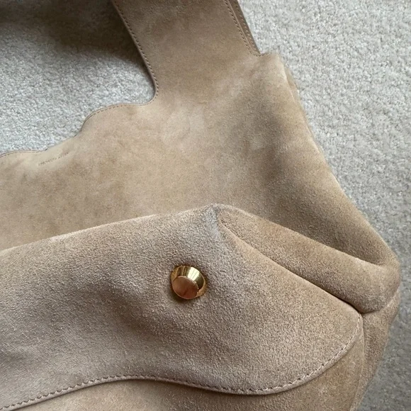 Veronica Beard suede sling bag in latte - Picture 7 of 9
